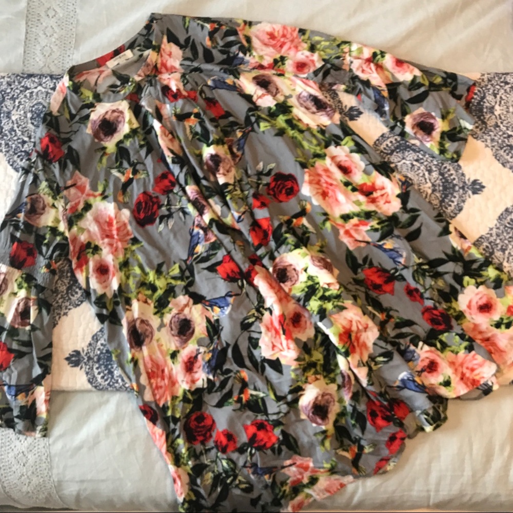 Gray Floral Dress